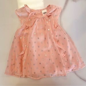 Baby Oshkosh : Pink with Silver Dots, 3 Month Dress
